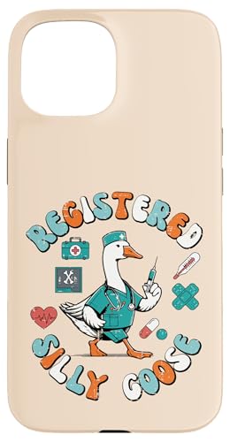 Registered Goose Silly Nurse Funny Animal Scrub Top Women Case for iPhone 15
