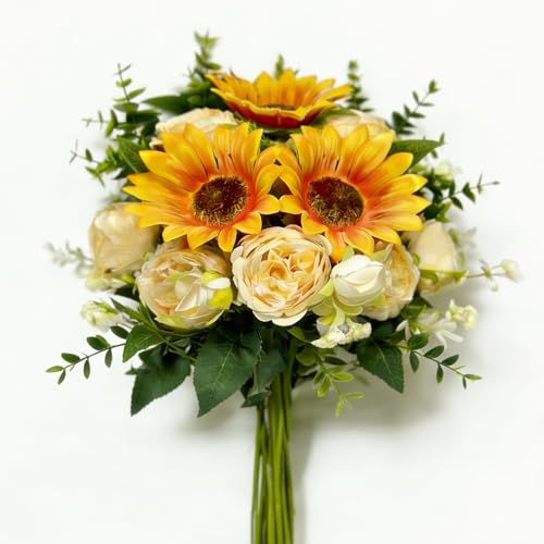 Anieaura Sunflower With Peony Bouquet