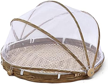 Bambus-Servierkorb Mit Zeltabdeckung – Insektenschutz Für Picknick & Garten