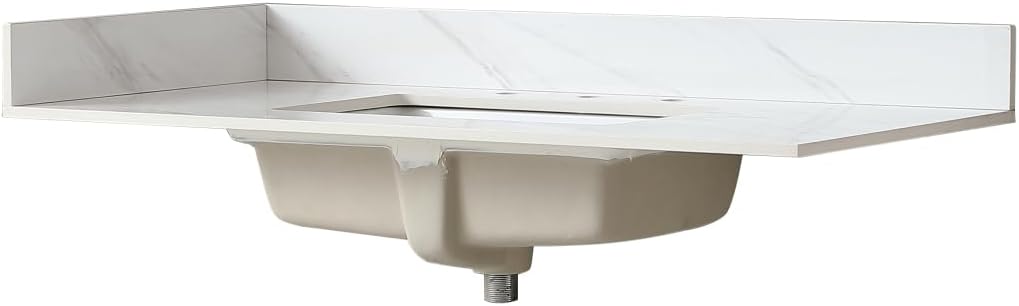 Geelife 22-Inch Bathroom Vanity Backsplash with 4" Height - White Sintered Stone