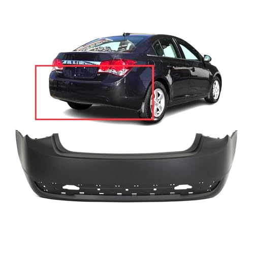 Image of FitParts Compatible with Chevrolet Cruze 2011-2016 Rear Bumper Cover | Sedan, Ready to Paint, OEM 95217522, GM1100874