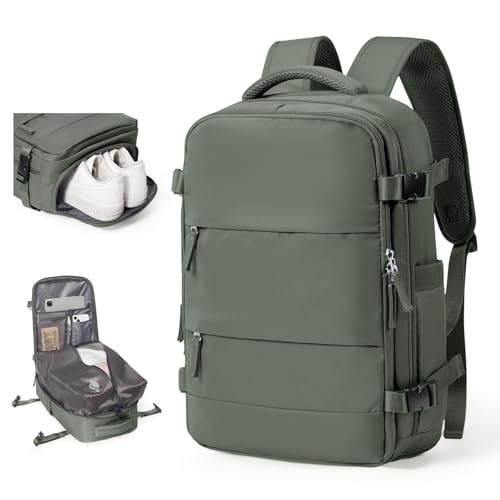 Mochila Airback de viagem, mochila Airback com compressão a vácuo, verde