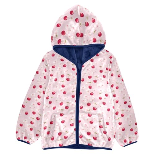 Cherry Blossom Boys Fleece Coat,Children's Zip-Up Hoodie Jacket,Baby Warm Fashion Outerwear 3-10T,A113276