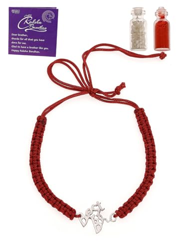 Image of Sukkhi Rakhi 925 Sterling Silver Designer Infinity Silver Rakhi Bracelet for Men with Roli Chawal & Free Greeting Card with Certificate of Authenticity | 925 Silver Rakhi for Brother