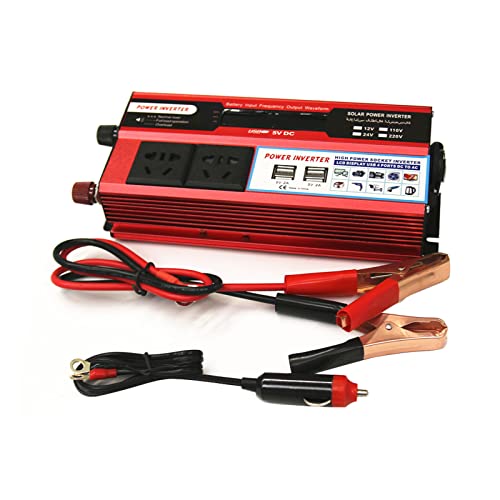 Onduleur 1000W pour camping-car et voyage, adaptateur 12V 24V vers 220V avec double prise