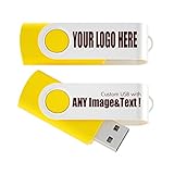 50 Stück Individuell Personalisiert USB Stick 16GB Werbeartikel Mit Firmen Logo Druck - USB 3.0 Gelb