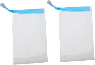 LABRIMP 2 Pçs Fita De Malha Bolsa De Malha De Sabão Rede De Bolhas Bolsa De Proteção De Sabão Artesanal Saco De Bolhas De Leite De Limpeza Limpeza De Rede De Sabão Azul Suporte De Malha