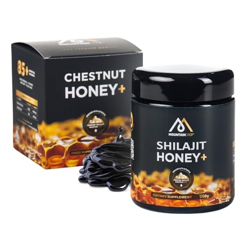 Mountaindrop Shilajit & Honig Komplex I Immumbooster aus Premium Mumijo Shilajit und Kastanienhonig I Perfekt für Tees oder Power-Smoothies I Natürliche Nahrungsergänzung, 350g