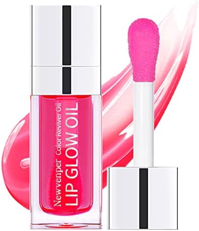Hydrating Lip Glow Oil Long Lasting Plumping Lip Gloss Clear Lip Gloss Moisturizing Lip Oil Repairing Lip Lines and Prevents Dry Cracked for Lip Care and Dry Lips CHERRY