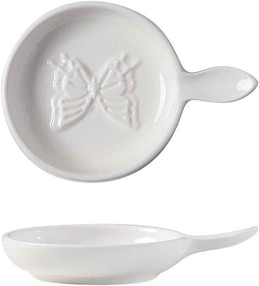 GeRRiT Snack Serving Dishes Household Dipping Bowl Kitchen Ceramic Seasoning Dish Olive Oil Round Small Dish Cutlery Dip Snack Dish Soy Sauce Dish 1 Pcs Dessert Dishes