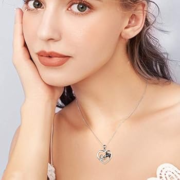 YFN Meisje en Paard Ketting voor Meisjes Sterling Zilver Paard Sieraden YFN Meisje en Paard Ketting voor Meisjes Sterling Zilver Paard Sieraden