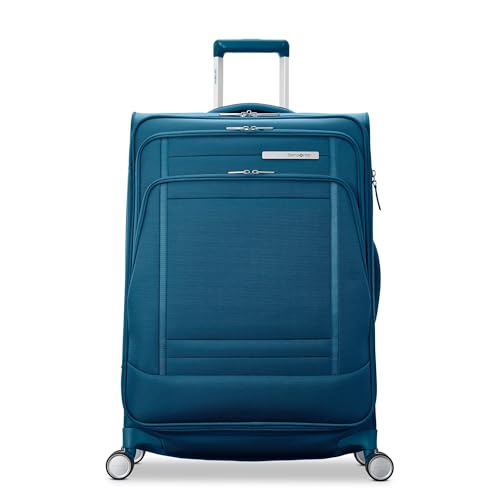 Image of Samsonite UpLIFT Lightweight Medium Checked Softside Luggage with Spinner Wheels - Expandable - Airline-Approved, Polyester Soft Suitcase for Ultra Light Travel - Cerulean Blue
