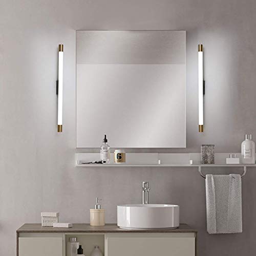 Golden Led Mirror Front Light, Modern Bathroom Mirror Lights With Acrylic Lampshade, 3000K Warm White, Metal Mirror Cabinet Lights For Hotel Restaurant Bedroom,90Cm 20W #TOP4