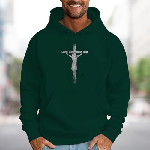 Mens Graphic Hoodies Christian Corss Print Pullover Sweatshirt Casual Hooded Shirt Long Sleeve Outdoor Trendy Tops2