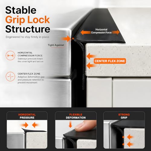 Image of Silicone Stove Gap Covers 2 Pack, Stove Gap Filler for Counter Gap, Black | Gap Filler for Stove and Counter, Heat Resistant Oven Gap Filler, Flexible Easy-Clean Silicone stove Guard for 0.1 inch-0.8 inch Gaps