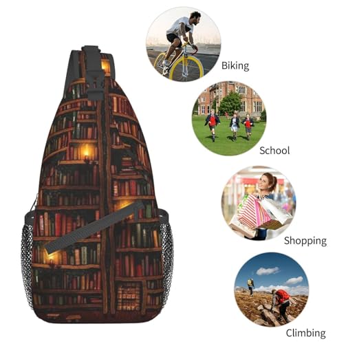 Library Crossbody Bag Books Shoulder Bag Funny Backpack Sling Bag Chest Casual Daypack for Outdoor4