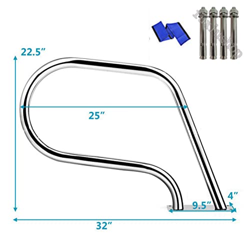 Baranda para piscina acero inoxidable 304 32x23x4 pulg miniatura 7