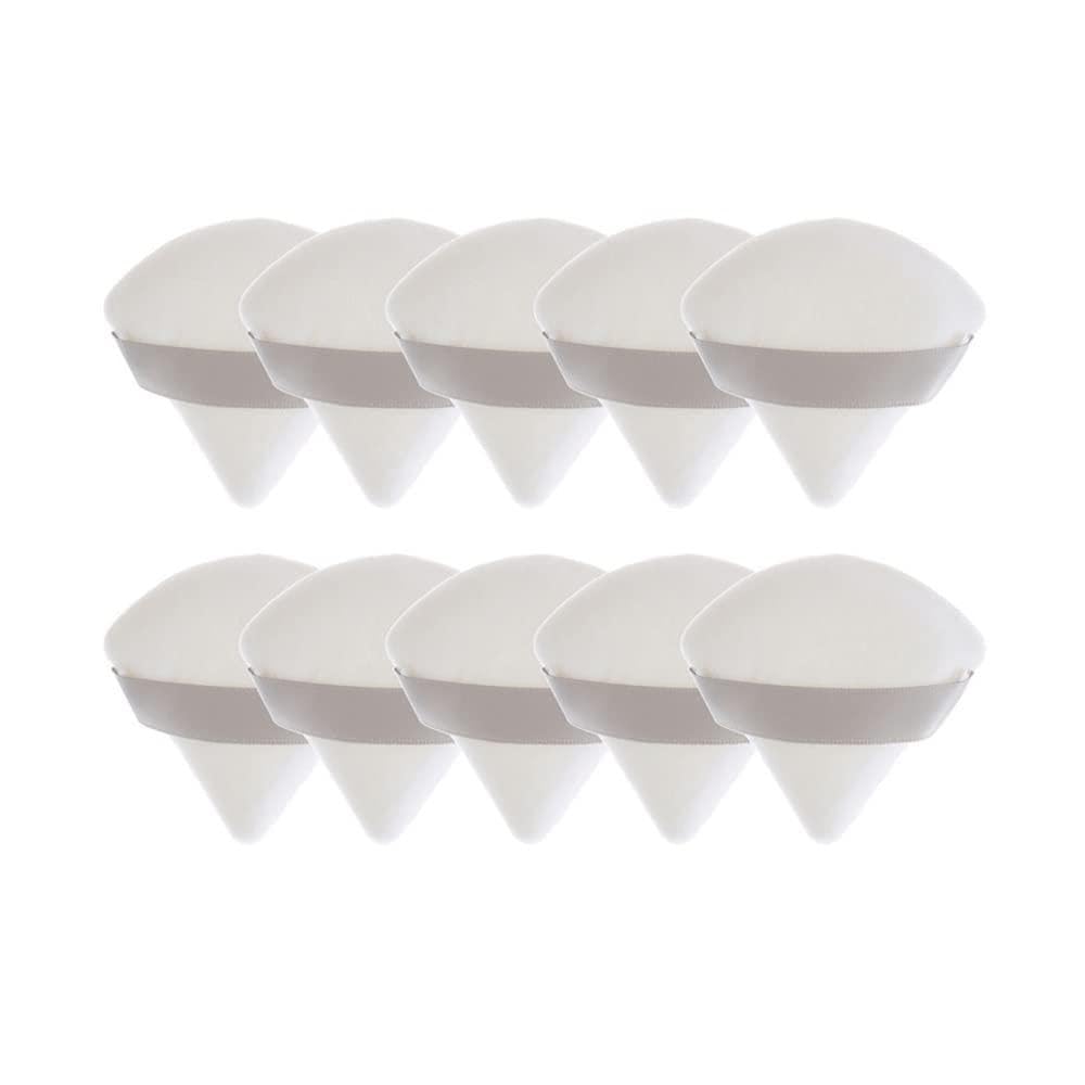 yaoqijie 50 Pièces Triangulaire Velours Puff Pizza Farine Mini Éponge De Maquillage du Visage Cosmétiques Lavable Léger Outil De Maquillage Lasting (Color : 50Pc White)