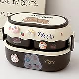 【Tragbare Lunchbox】 Die wiederverwendbare Kinder-Lunchbox misst 22,6 cm B x 13 cm T x 15 cm H, die genug Essen aufnehmen kann und leicht zu tragen ist.