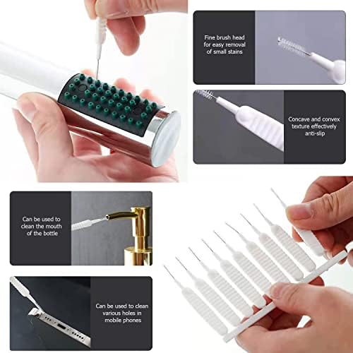 67 pcs Diverse Cleaning Brush Set, 40 pcs Shower Head Cleaning Brush Anti-Clogging Nozzle, 20 pcs Disposable Crevice Cleaning Brushes for Toilet, 7 pcs 7-in-1 Household Deep Detail Crevice Cleaner
