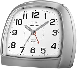 Acctim bentima Sensa-Light 3 14697 Silver Alarm Clock Non Tick Night Display, 16 x 14 x 9.8 cm