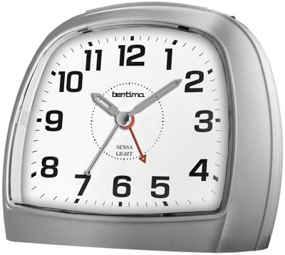 Acctim bentima Sensa-Light 3 14697 Silver Alarm Clock Non Tick Night Display, 16 x 14 x 9.8 cm