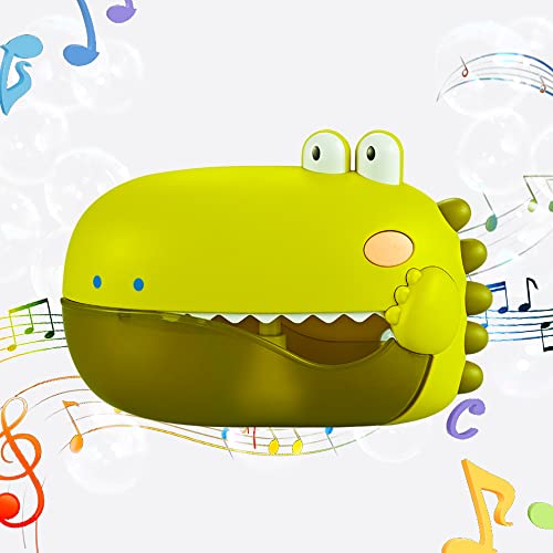 Image of zaddgiuuy Dinosaur Bubble Machine Bath Toys,Automatic Bubble Maker for Toddlers,Blows Bubbles and Plays 12 Children’s Songs,Sing-Along Bath Bubble Machine Baby, Toddler Kids Bath Toys
