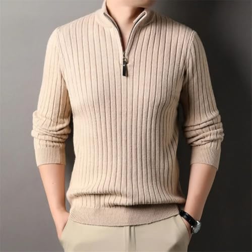 Winter Men's Quarter Zip Sweater Slim Fit Casual Knitted Turtleneck Pullover Tops3