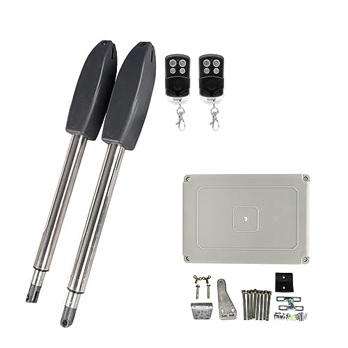 KONGMM Motor Puerta Corredera Kit de abridor de Puerta abatible eléctrico automático de 400KG(2 Remote with Light)