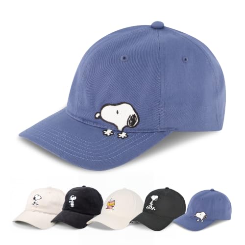 Peanut Snoopy Hat for Women and Men | Blue | Adjustable One Size fits All Peanut Hats | Embroidered Cotton Snoopy Logo
