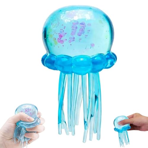 Jellyfish Squishy, Jellyfish Design Squeeze Stress Ball, Ice Squeeze Cube-Drop Malt Sugar Balls Sensory Cute Slow Rise