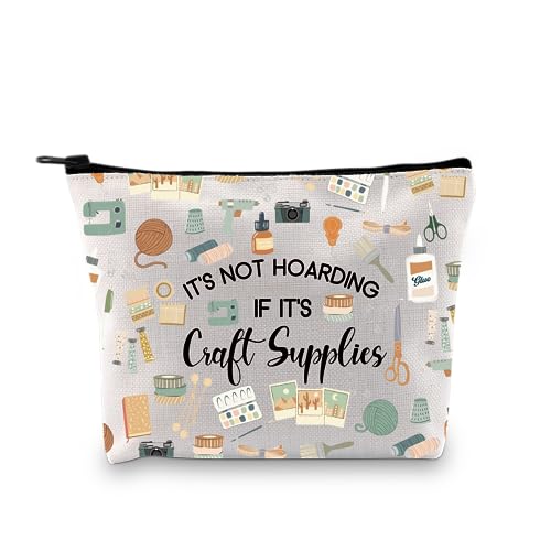 G2TUP Crafter Gift It's Not Hoarding If It's Craft Supplies Makeup Bag Crafting Lover Cosmetic Bag Sewing Lover Gift (Craft Supplies MB)