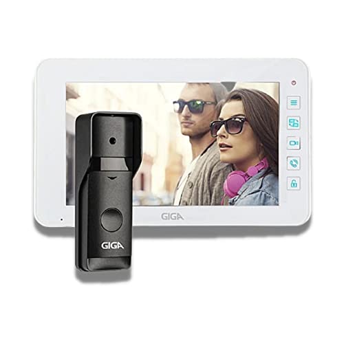 Kit Vídeo Porteiro Tela 7 Pol Display LCD Colorido 800x480 + Unidade Externa Speaker IR IP66 Giga -