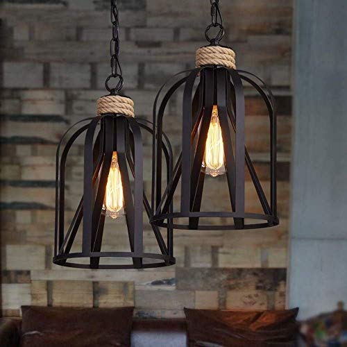 Lustre industriel vintage en corde pour éclairage de bar rustique - 5