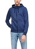 ist unifarben s.Oliver Herren Zip-Hoodie mit Durchzugkordel Blue XXL