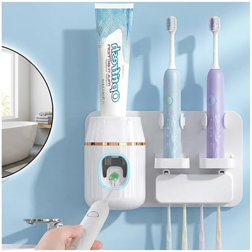TuCao Toothpaste Dispenser Wall Mounted, Automatic Toothpaste Dispenser for Kids, Toothbrush...