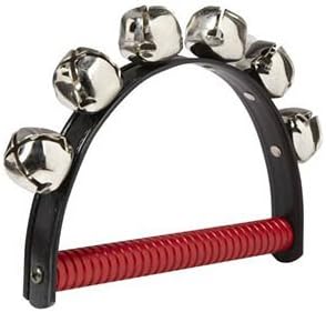 Musical Stocking Stuffer Bundle - Green Kazoo, Red Wrist Bells, Jingle Bells, Mini Harmonica Keychain