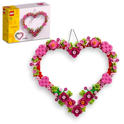 LEGO Heart Ornament Set, Building Toy for 9 Plus Year Old Girls & Boys, Kids' Bedroom Decoration or Wall Accessory, Mother's Day Gift Idea 40638