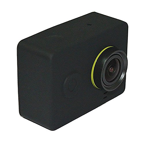 MMRM funda silicona suave piel para Xiaomi Yi divierte la cámara + cubierta de la lente color negro