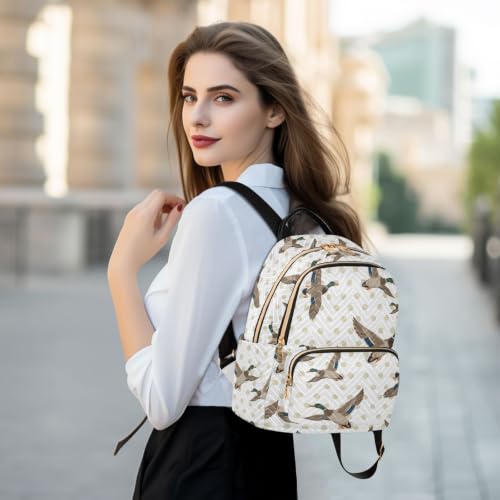 Image of ALAZA Mallard Polka Dot Pattern Small Backpack Purse for Women Travel Bag Fashion Daypack Back Pack Shoulder Bag