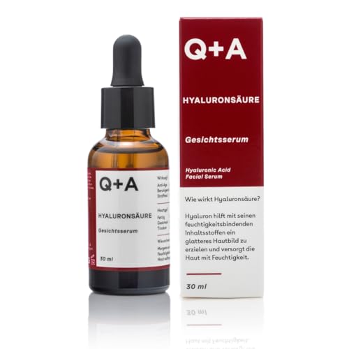Q+A Hyaluronsäure Gesichtsserum. Feuchtigkeitsspendendes Serum für ein gesundes und glatteres Hautbild. 30 ml