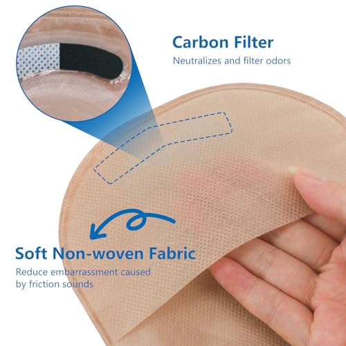 25 Pack Ostomy Bags, One Piece Colostomy Bag Ostomy Supplies, 15-65mm Cut-to-Fit Drainable Pouches with Clamp Closure for Ileostomy Stoma Care (Include 8 x Clamps)