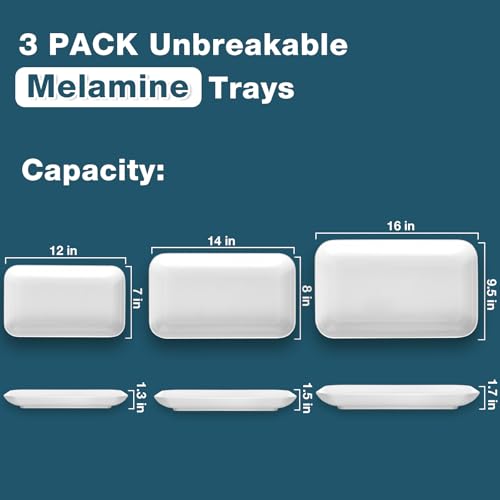 image for Mfacoy Large Serving Platters and Trays Set of 3 for Party, Wedding De