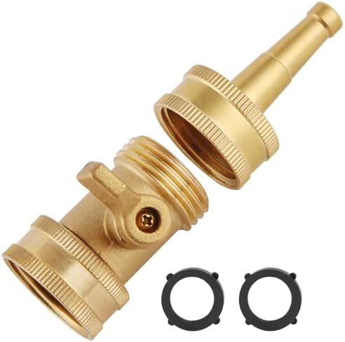Sanpaint Jet Nozzle Power Washer for Garden Hose, Heavy Duty Brass Jetnozzle with Garden Hose Shut off Valve, Water Hose Nozzle High Pressure Powerful Washer 3/4" GHT, 2 Pack