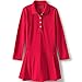 Lands' End Uniform Long Sleeve Pleated Mesh Polo Dress Red Kids 8