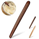 Otuuz 11 Inch Wooden Sourdough Bread Mixing Stir Stick Spurtle Wooden Sourdough Bread Making Tools Paddle Stirring Stick for Kitchen Cooking(Acacia)