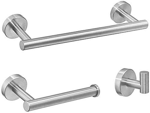 Towel ring holder Metal Towel Rail Stainless Steel Modern Wall Mounted Towel Ring With Accessories Toilet Paper Rail For Kitchen Bathroom Bar Bathroom Towel Ring (Color : Silver)