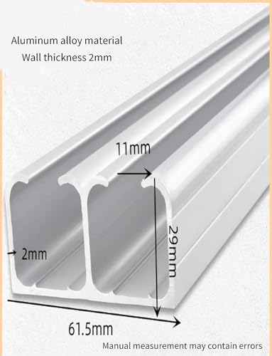 Double Sliding Door Hardware Kit - Aluminum Track for Barn Door, Easy Installation Closet Rail for Home & Commercial Use, 100cm (39.3in) - Upgrade Your Space!