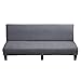 Elastyczny futon, dzianina żakardowa składana sofa rozkładana bez ramienia Sofa Slipcover antypoślizgowa uniwersalna bez podłokietników pokrowiec na sofę ochraniacz na meble (ciemnoszary X)