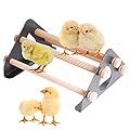 Chick Perch, Durable Natural Wooden Roosting Bar for coop and brooder, Training Chicken Perch for Mini Baby Chicks, Metal Frame Easy to Assemble and Clean, Fun Toys for Chick
